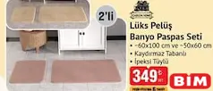 CASİLDA HOME LÜKS PELÜŞ BANYO PASPAS SETİ 2'Lİ